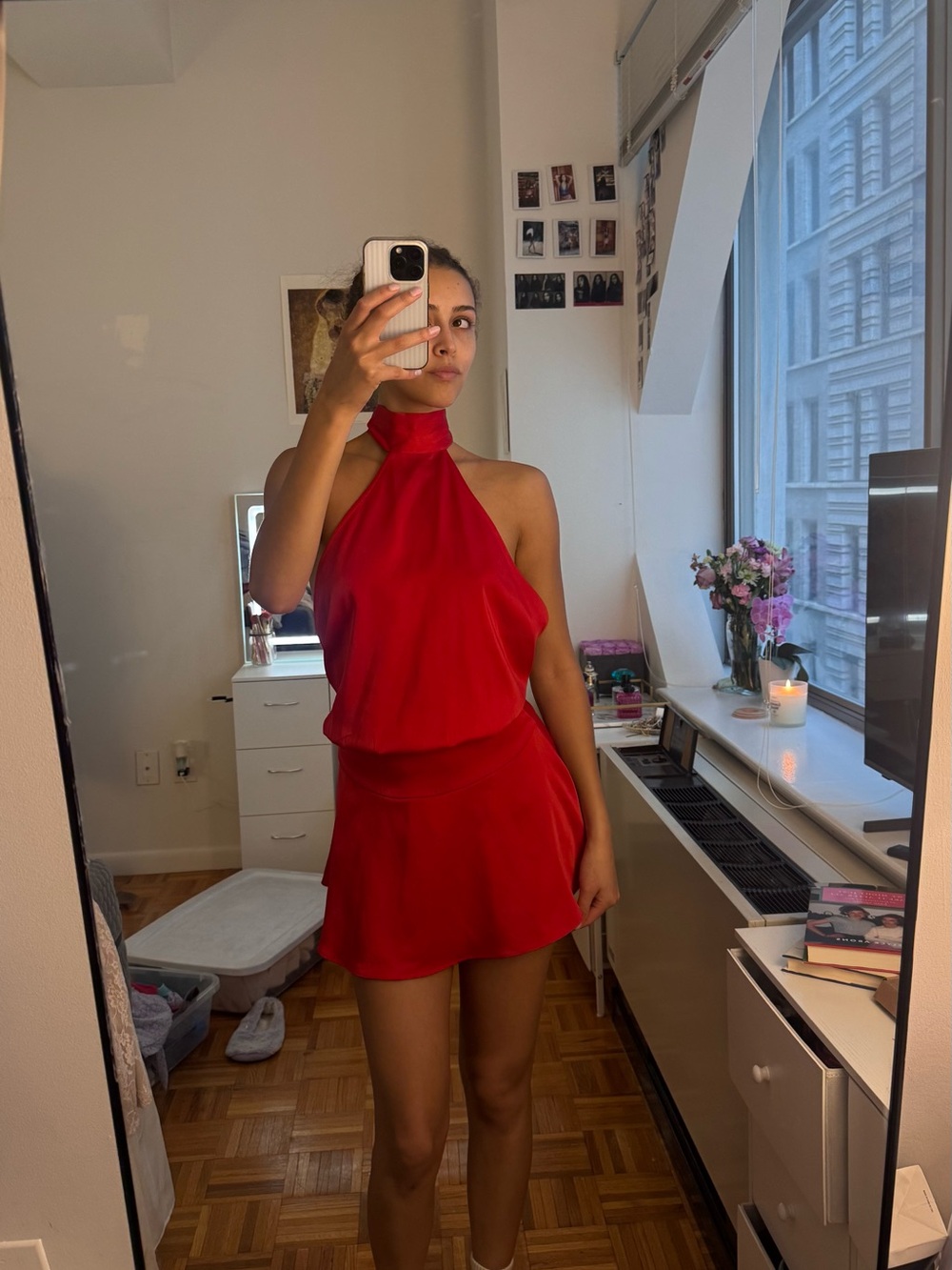 Edikted Red Halter Mini Dress